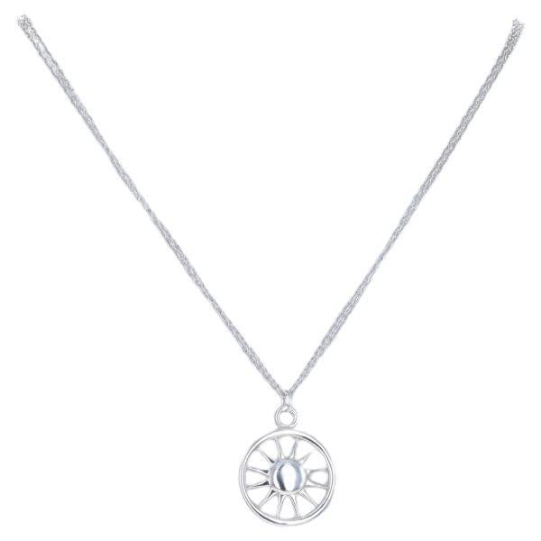 Tiffany & Co. Sun Pendant Necklace 17" - Sterling Silver 925 Celestial Compass For Sale