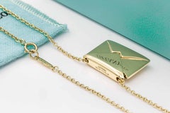 Tiffany & Co. Sweet Nothing Envelope Necklace 18 Karat Yellow Gold