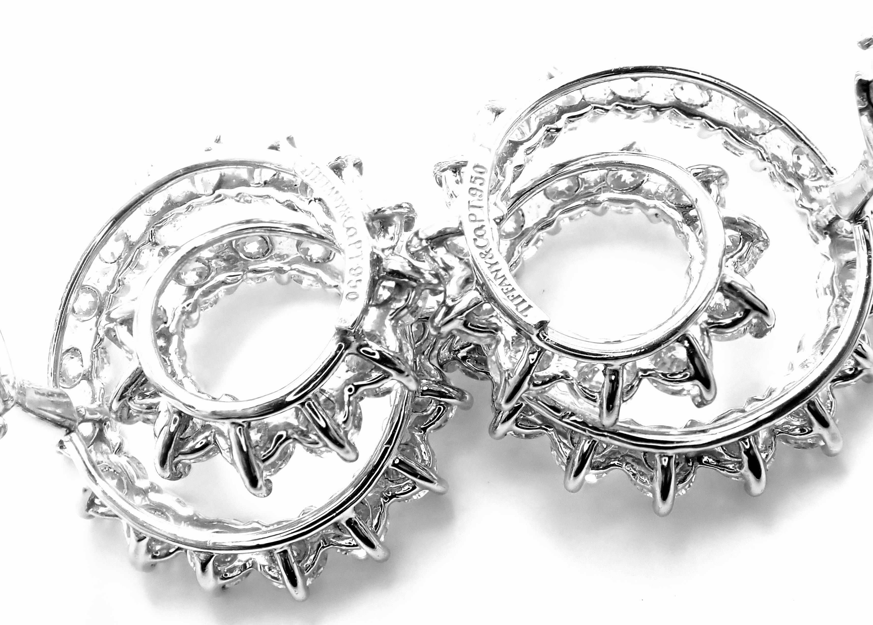 Tiffany & Co. Swirl Diamond Platinum Earrings 5