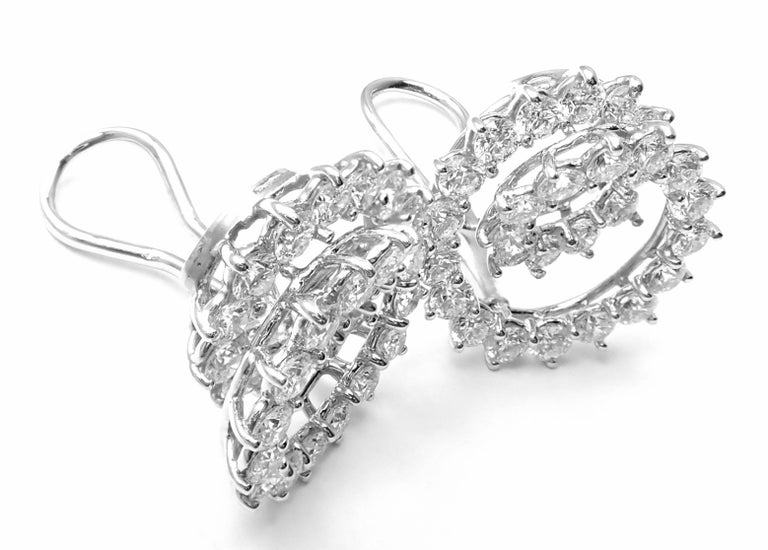Tiffany and Co. Swirl Diamond Platinum Earrings at 1stDibs