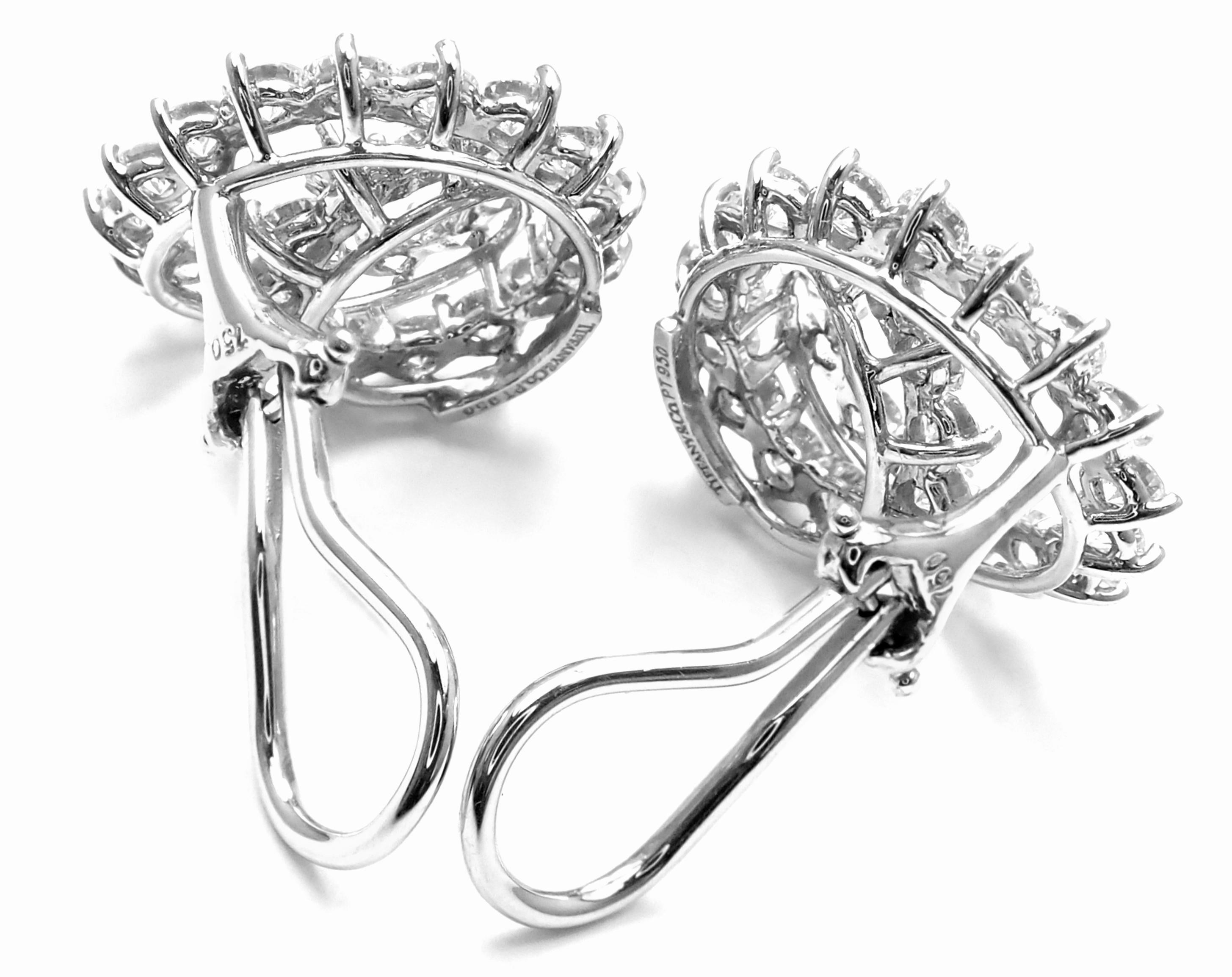 Women's or Men's Tiffany & Co. Swirl Diamond Platinum Earrings