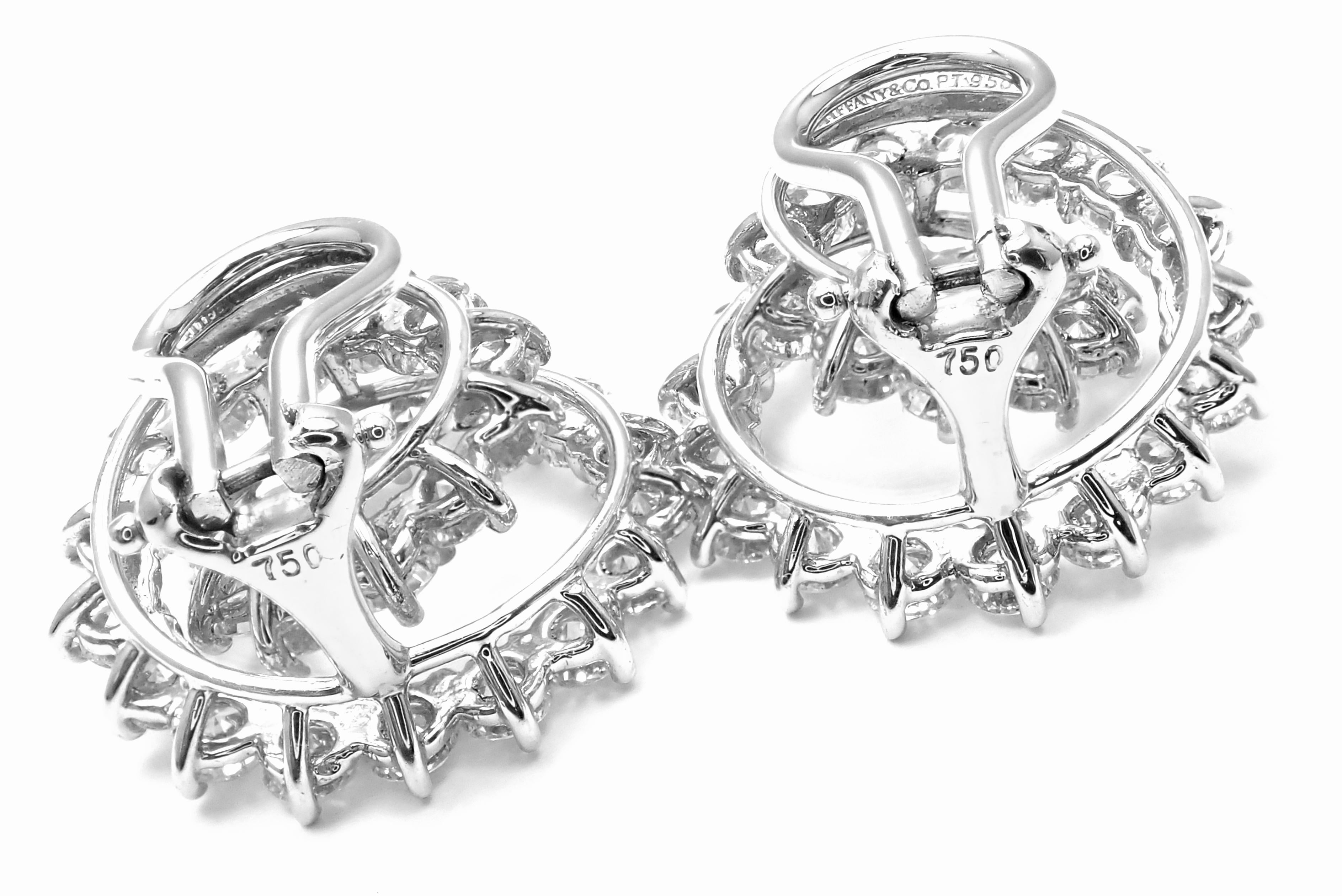 Tiffany & Co. Swirl Diamond Platinum Earrings 1