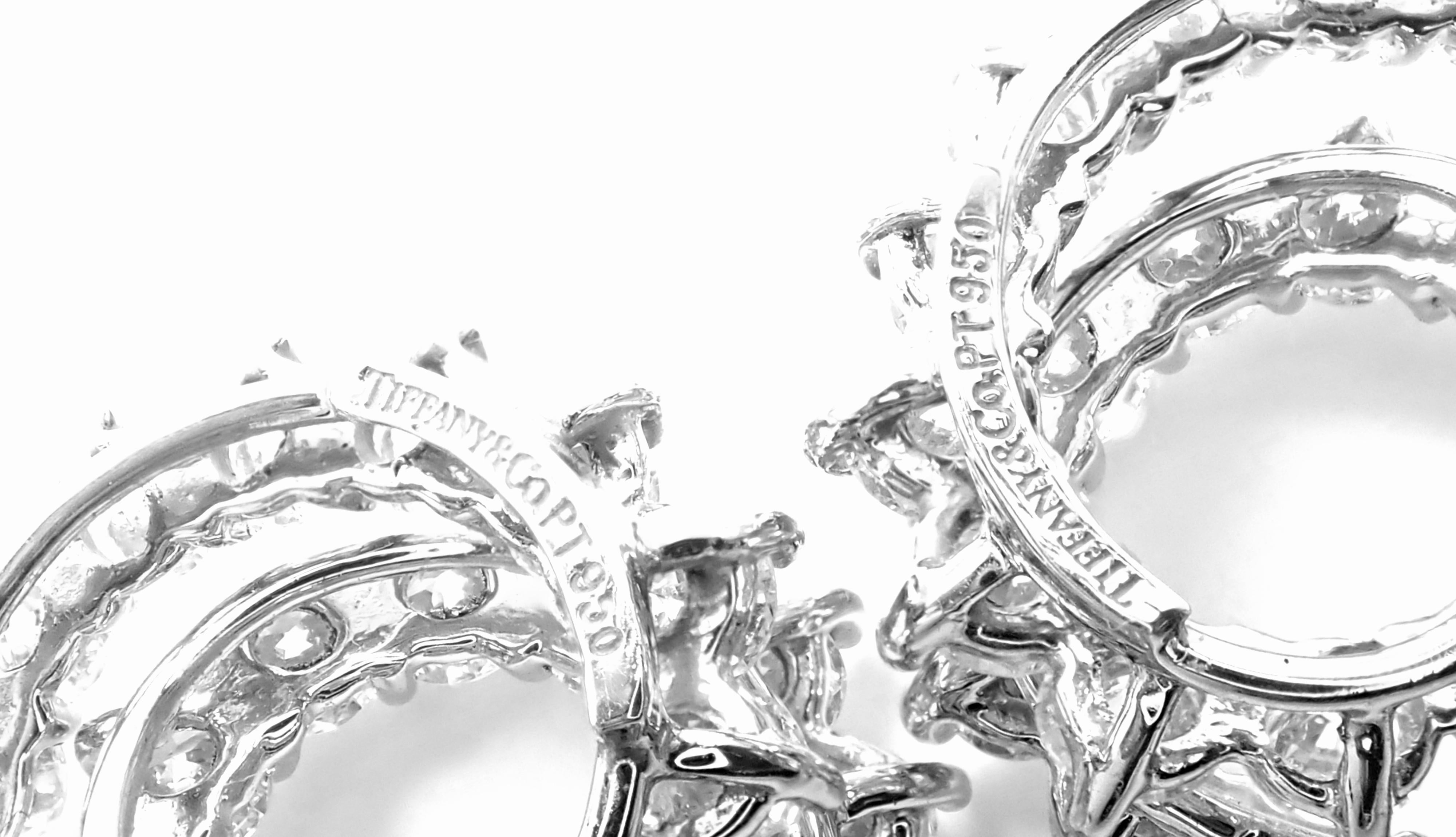 Tiffany & Co. Swirl Diamond Platinum Earrings 4