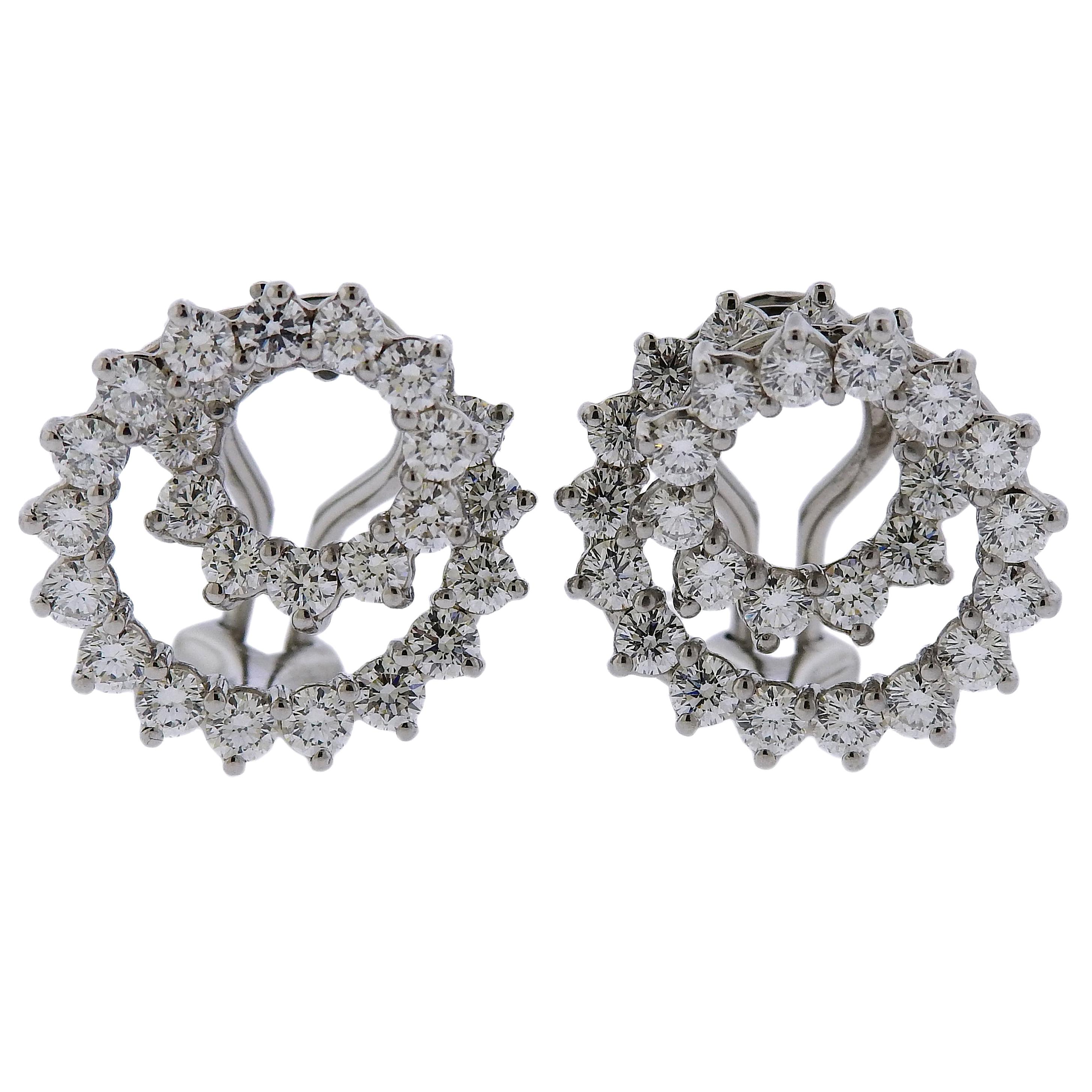 Tiffany & Co. Swirl Diamond Platinum Earrings