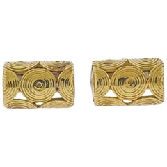Vintage Tiffany & Co. Swirl Motif Gold Cufflinks