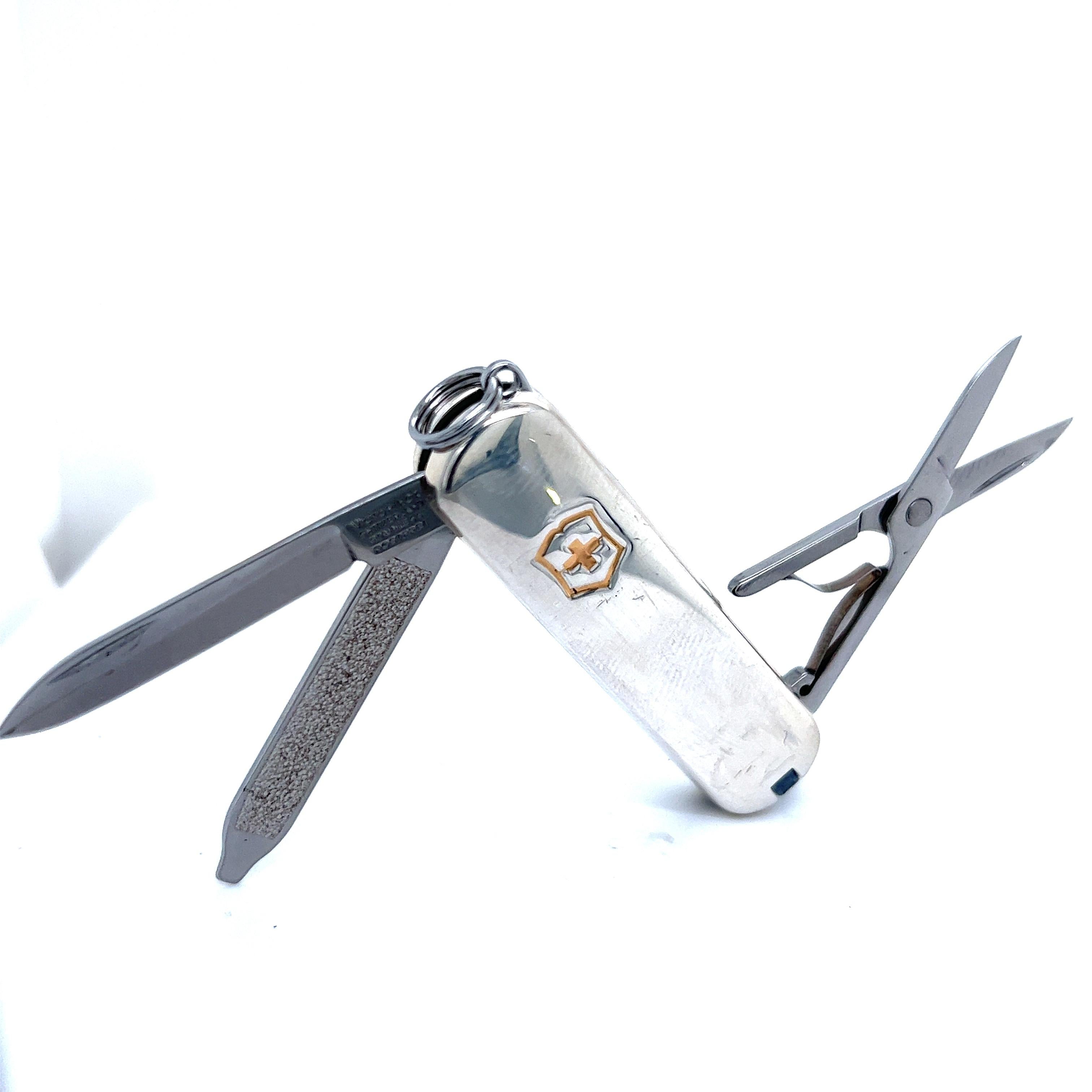 Coltello Swiss Army Tiffany & Co. Oro 18k + Argento Estate In condizioni buone in vendita a Brooklyn, NY