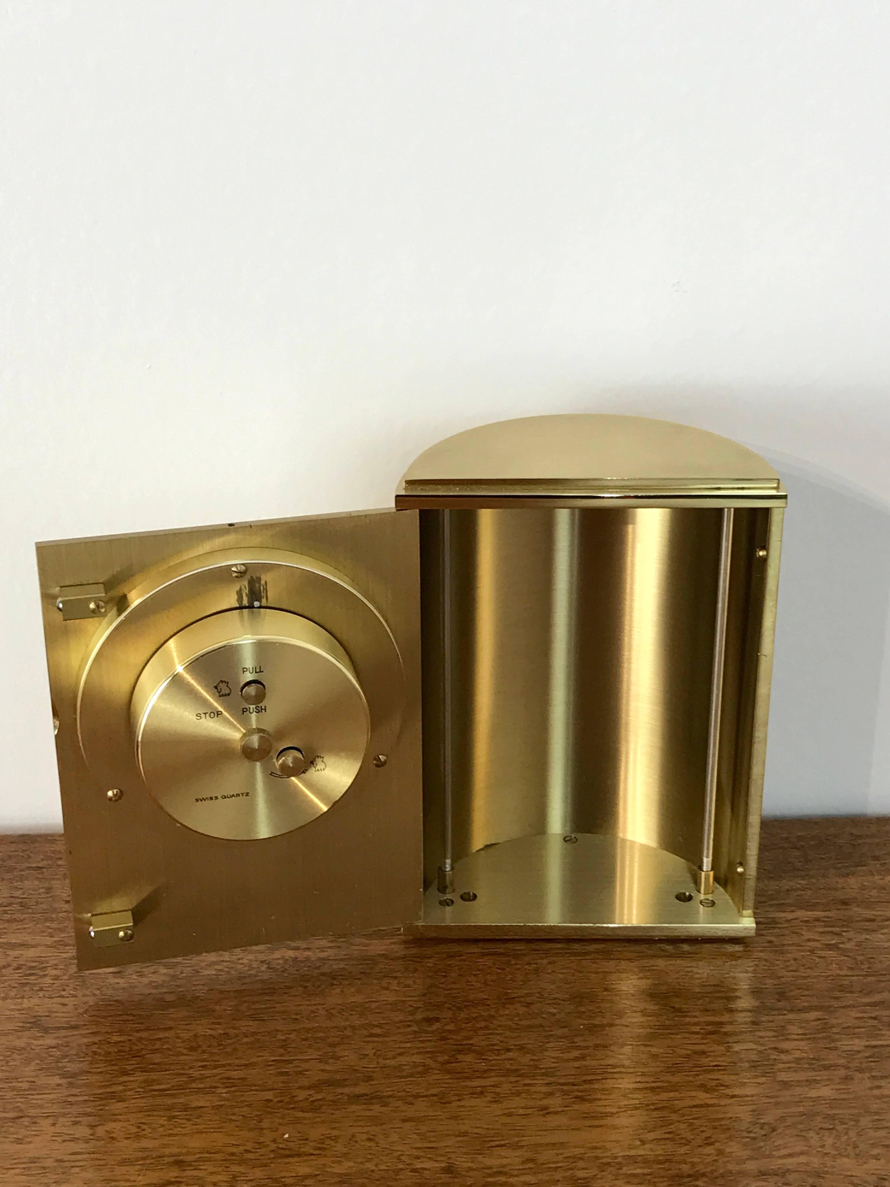 Bronze Tiffany & Co. Swiss Movement Table Alarm Clock, with Concealed Chamber