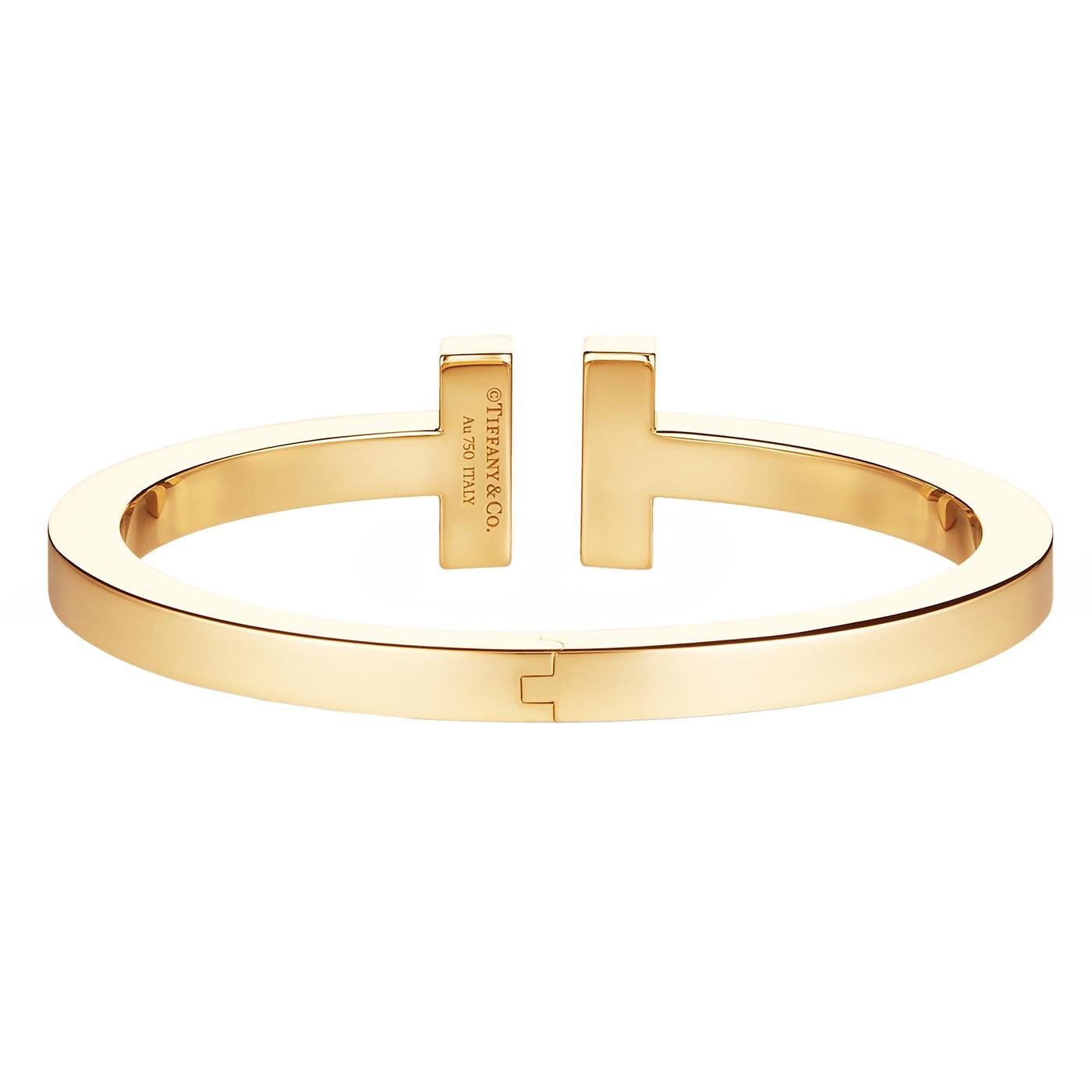 Moderniste Tiffany & Co. Bracelet carré en or jaune 18 carats avec diamants pavés de 0,75 carat T en vente