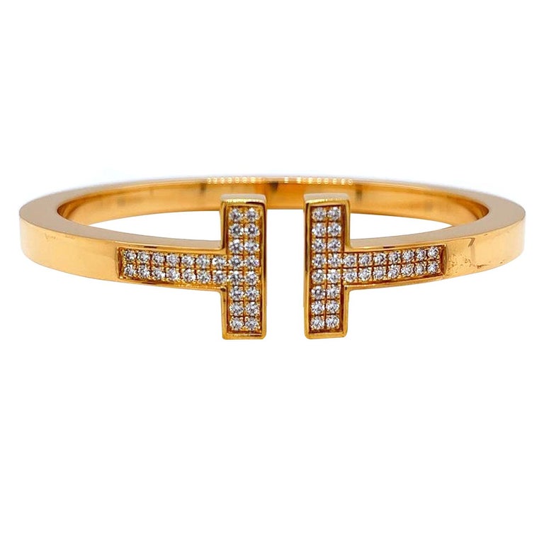 Tiffany & Co. Tiffany Lock Yellow / White Gold Half Pave Diamond