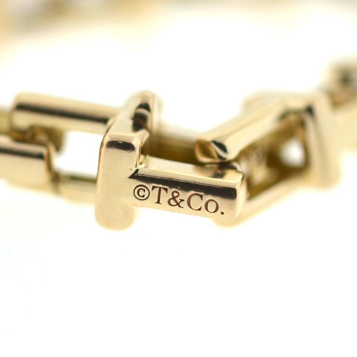 Tiffany & Co. T 18 Karat Yellow Gold Chain Bracelet 4