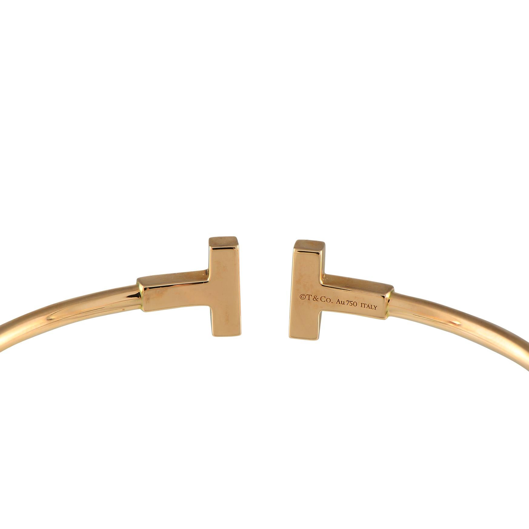 Taglio rotondo Tiffany & Co. Bracciale in oro giallo T 18K con diamanti da 0,24 carati in vendita