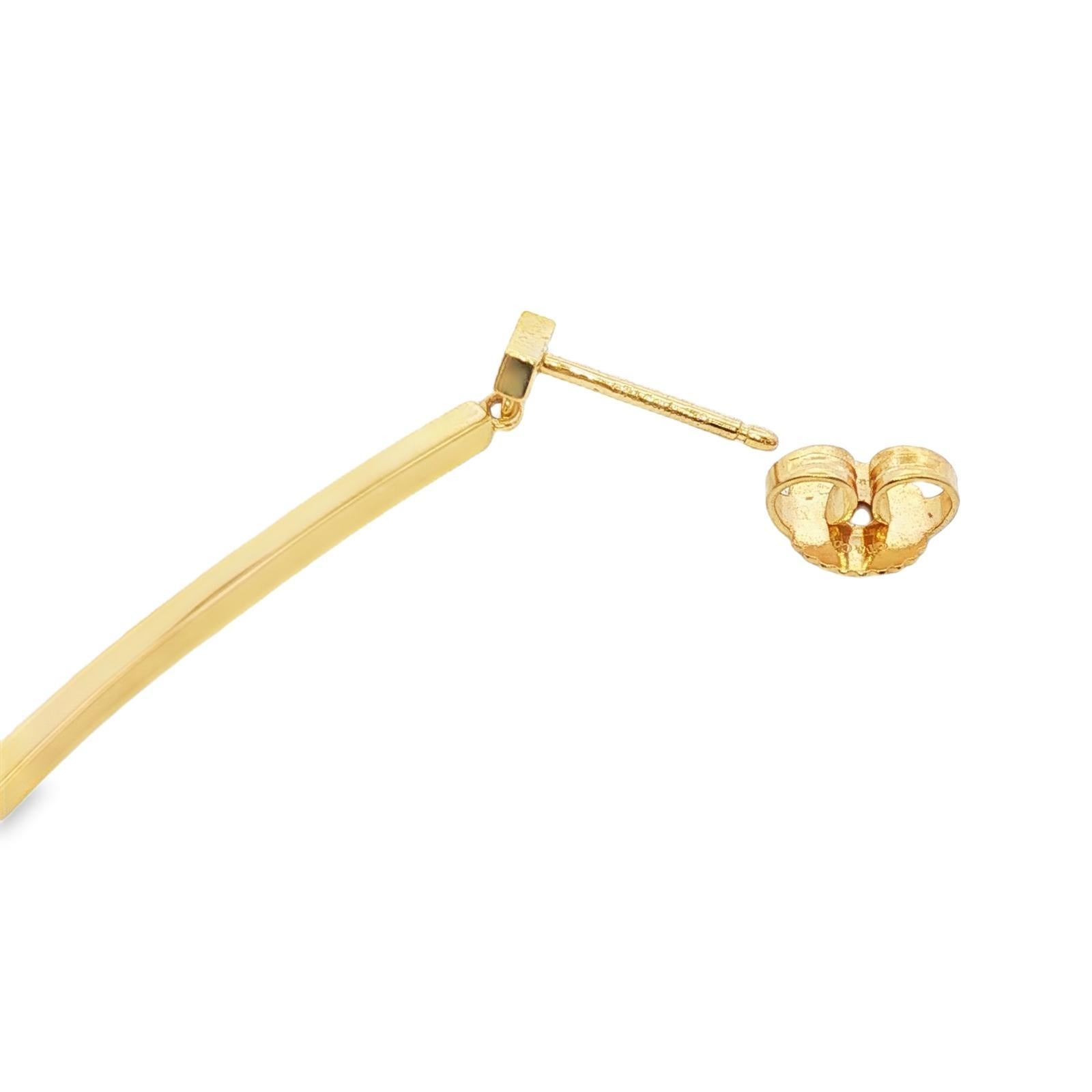 Tiffany & Co. Orecchini a goccia con diamante T Bar in oro giallo 18 carati in vendita 1