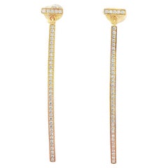 Tiffany & Co. Orecchini a goccia con diamante T Bar in oro giallo 18 carati