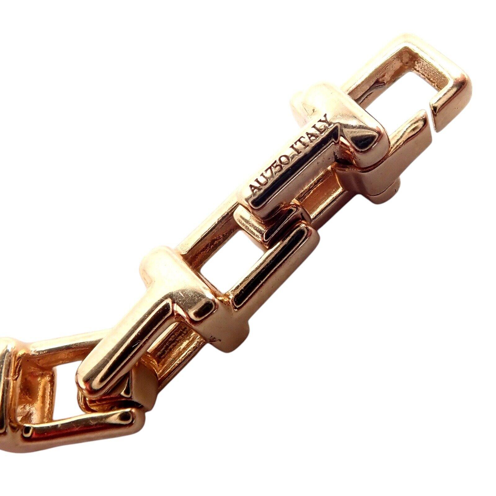 Tiffany & Co T Chain Link Long Rose Gold Necklace 7