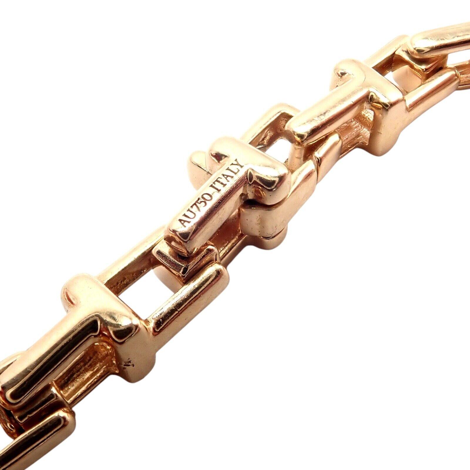 Tiffany & Co T Chain Link Long Rose Gold Necklace 8