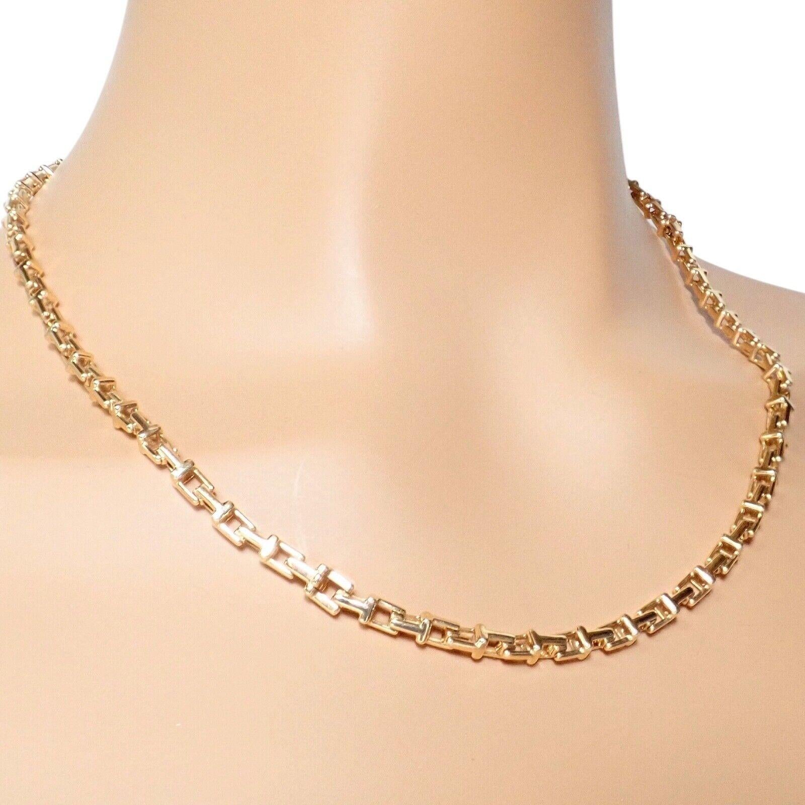 Tiffany & Co T Chain Link Long Rose Gold Necklace In Excellent Condition In Southampton, PA