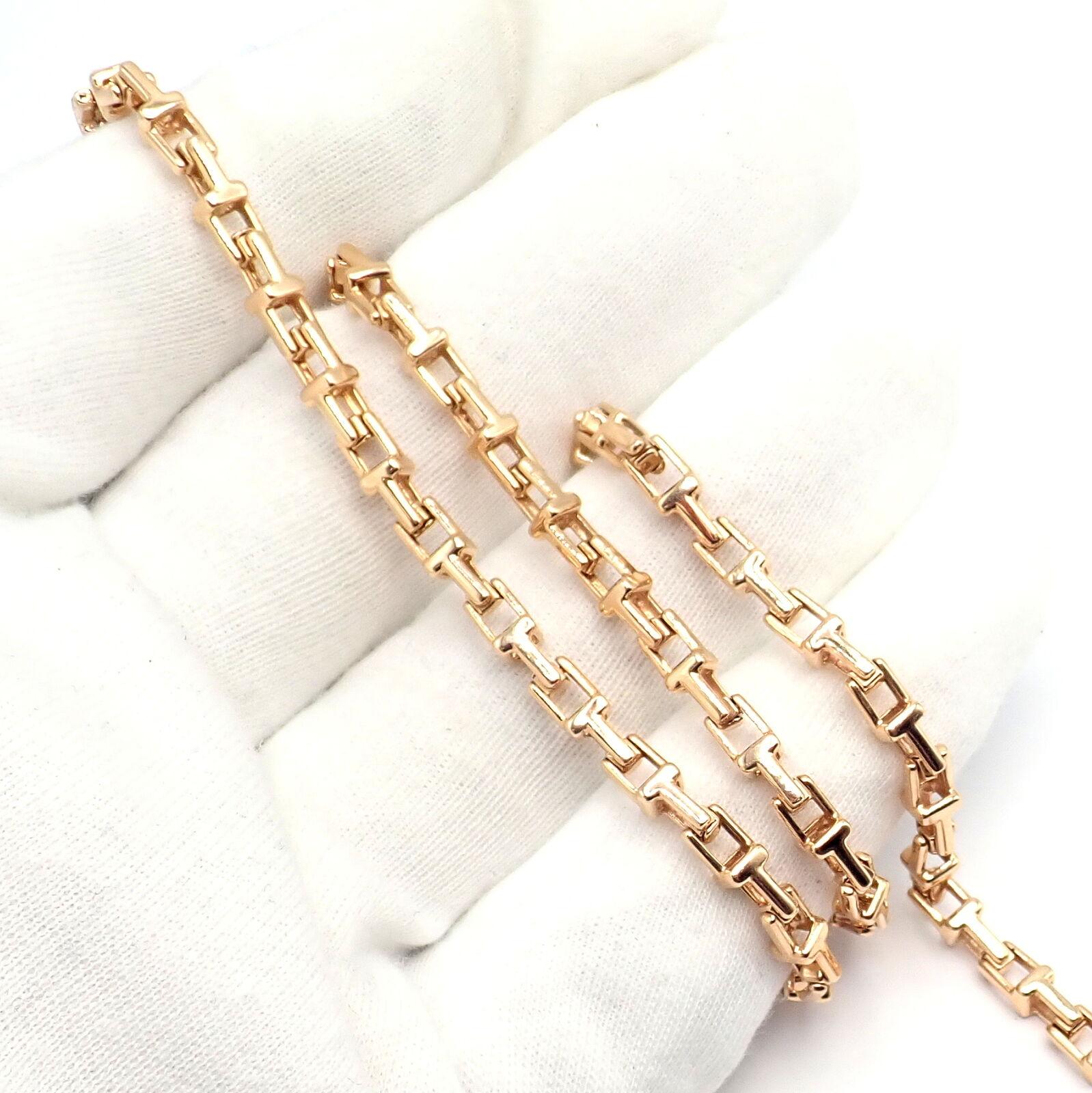 Tiffany & Co T Chain Link Long Rose Gold Necklace 2