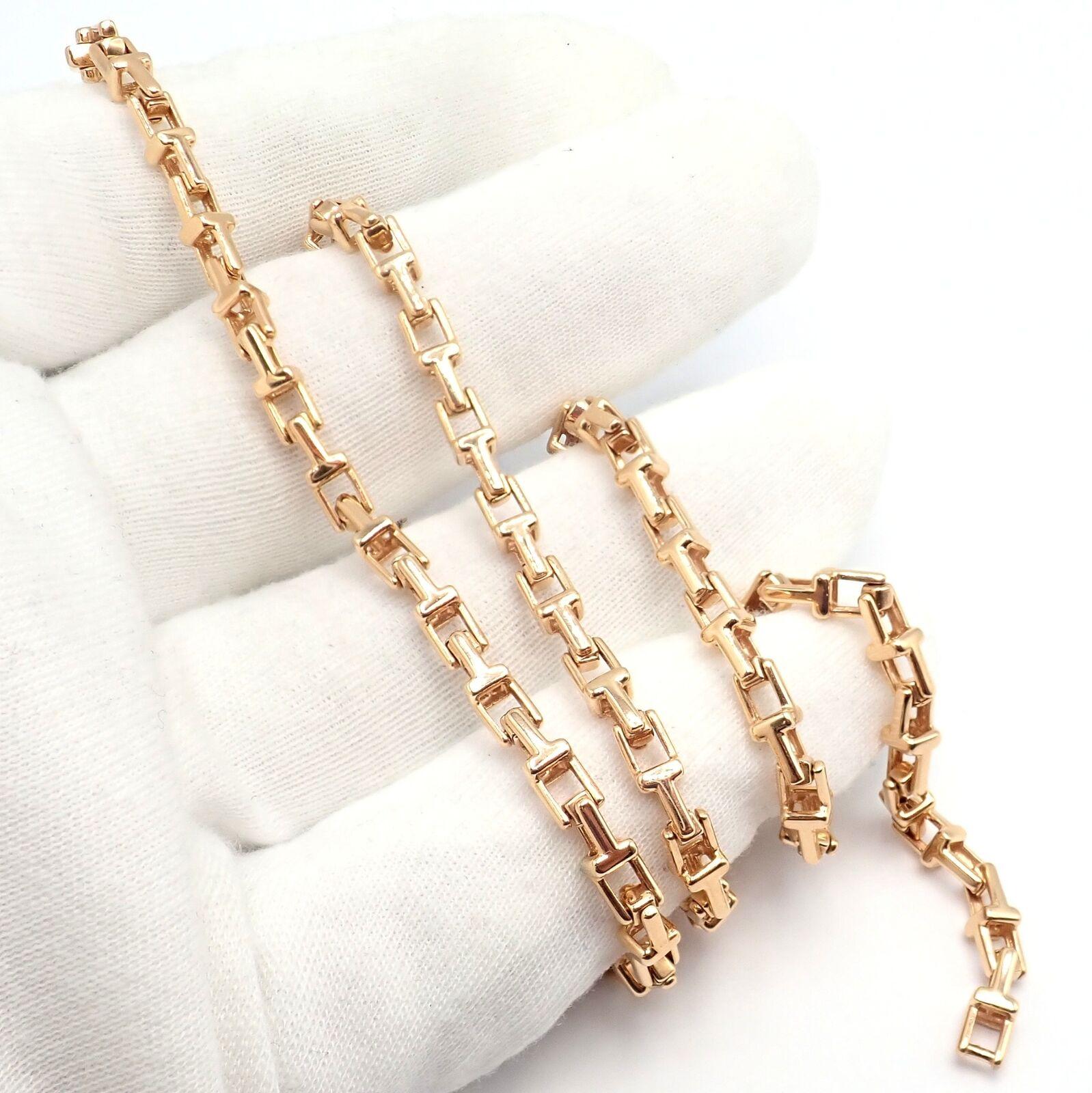 Tiffany & Co T Chain Link Long Rose Gold Necklace 3