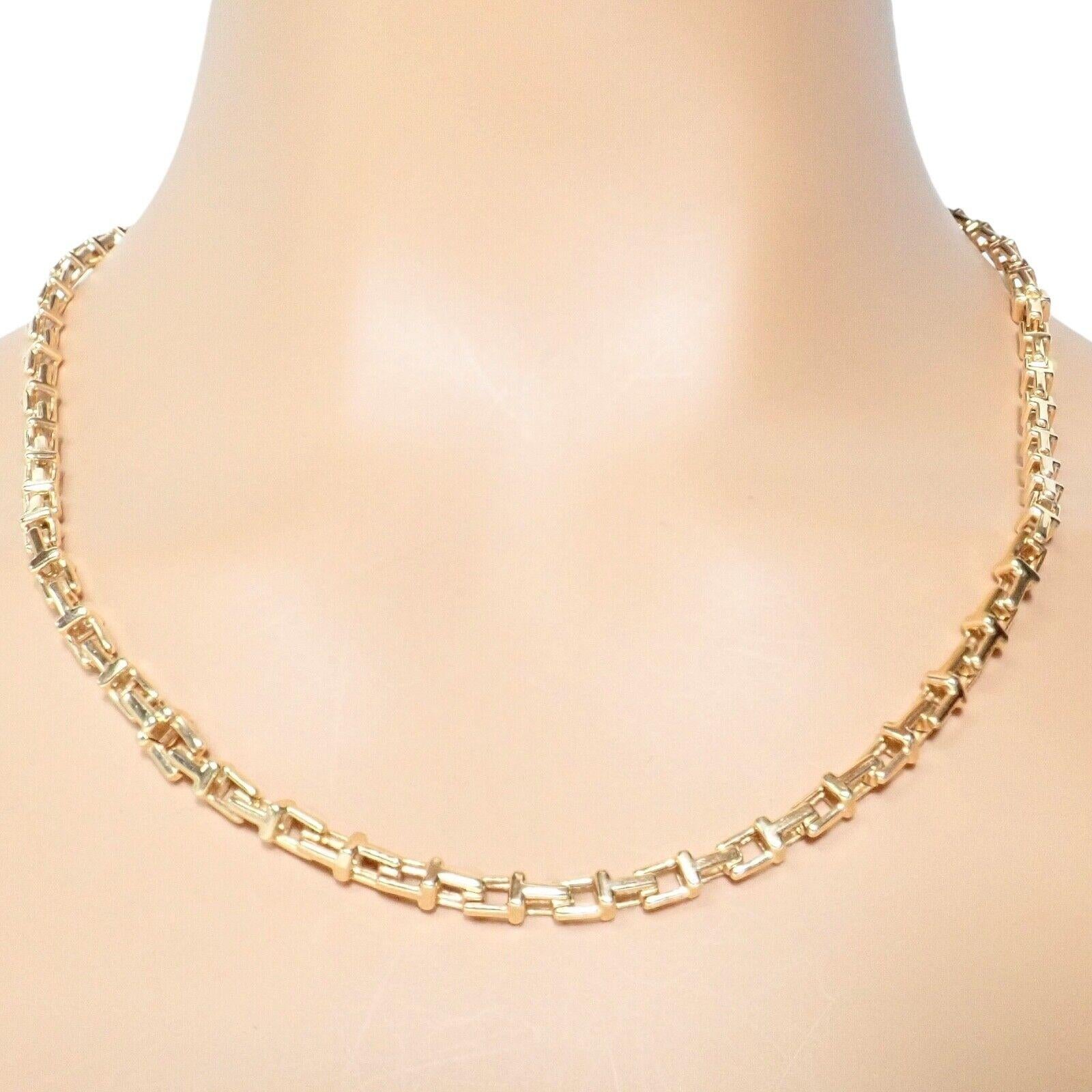 Tiffany & Co T Chain Link Long Rose Gold Necklace 4