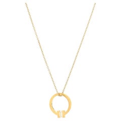 Tiffany & Co. T Circle Pendant Necklace 18k Yellow Gold with Diamond