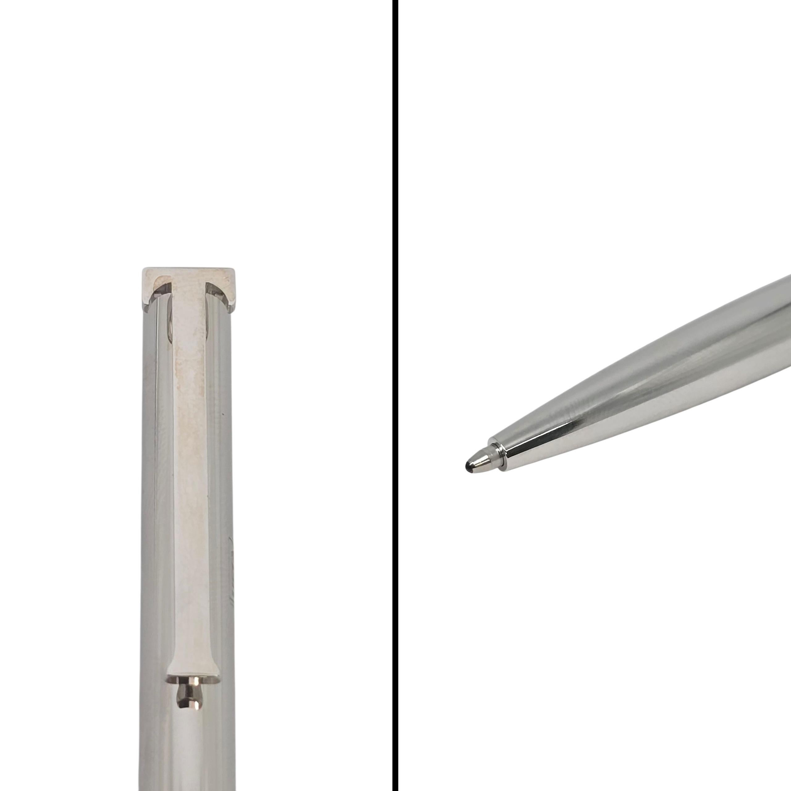 Tiffany & Co. Penna a sfera a clip a inchiostro nero con incisione con scatola e astuccio #22483 2