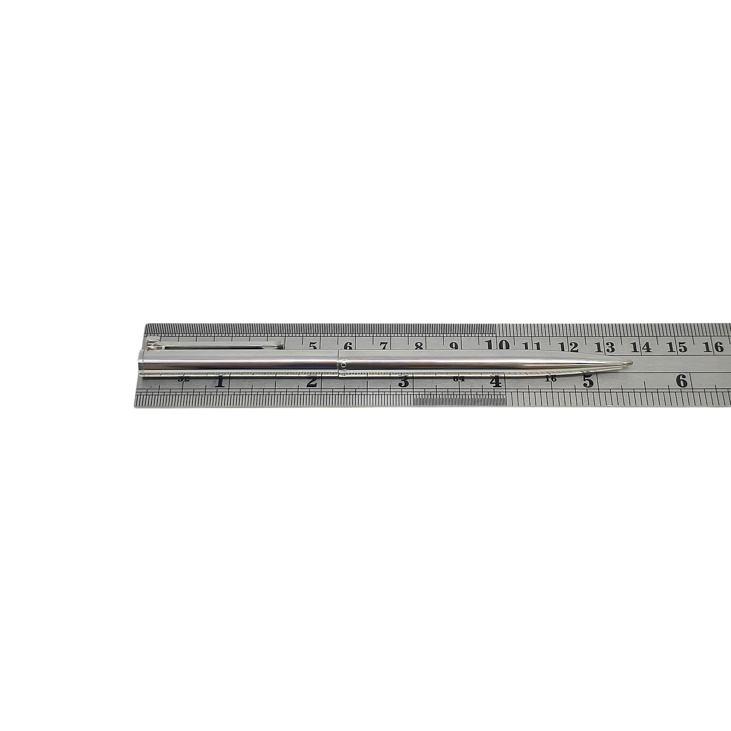 Tiffany & Co. Penna a sfera a clip a inchiostro nero con incisione con scatola e astuccio #22483 5
