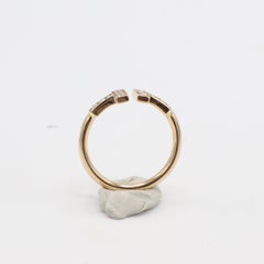 Tiffany & Co. T Collection 18 Karat Rose Gold Natural Diamond Wire Open Ring