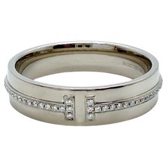 Tiffany & Co. Anello a fascia Collection'S con diamanti in platino da 5,5 mm