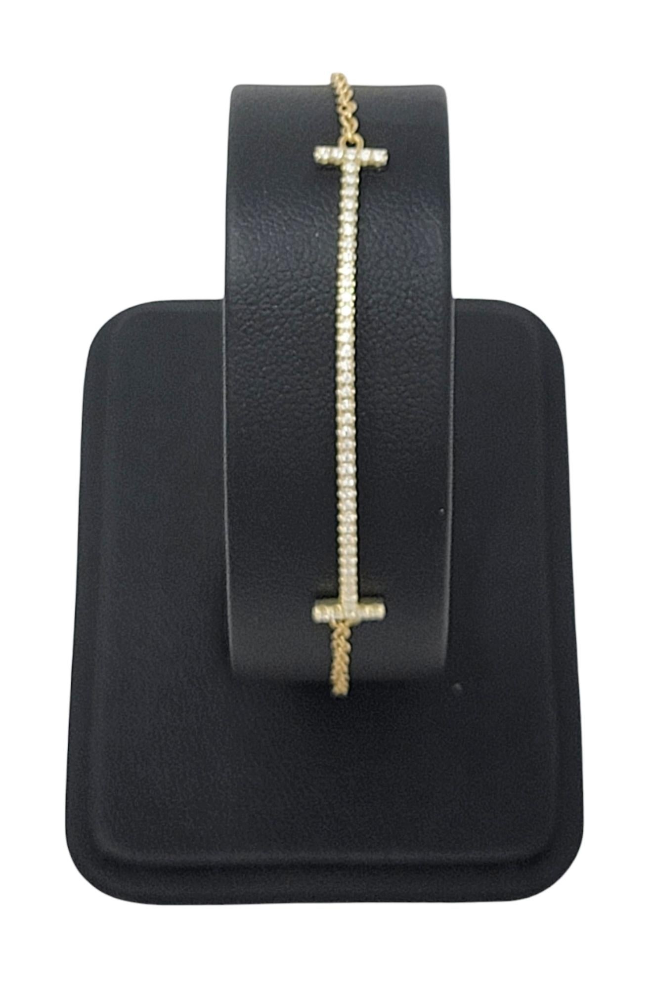 Tiffany & Co. T Collection Diamond Smile Bracelet 18 Karat Yellow Gold 6