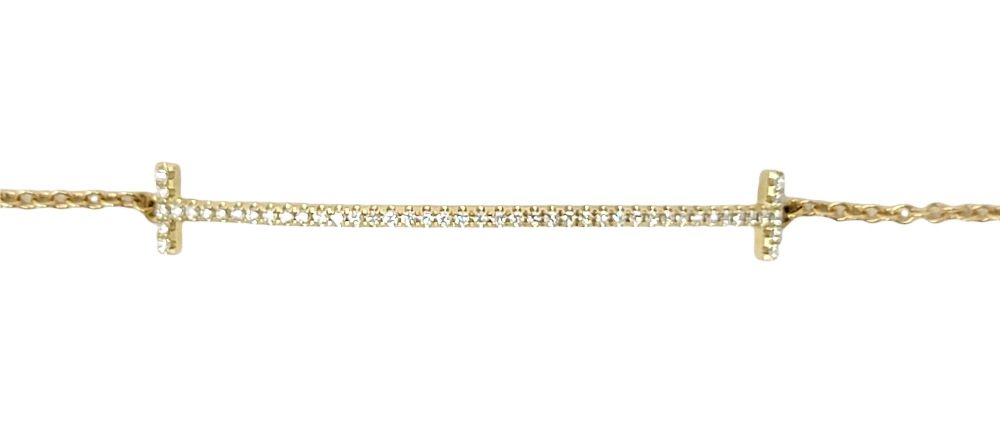 Round Cut Tiffany & Co. T Collection Diamond Smile Bracelet 18 Karat Yellow Gold