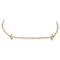 Tiffany & Co. T Collection Diamond Smile Bracelet 18 Karat Yellow Gold