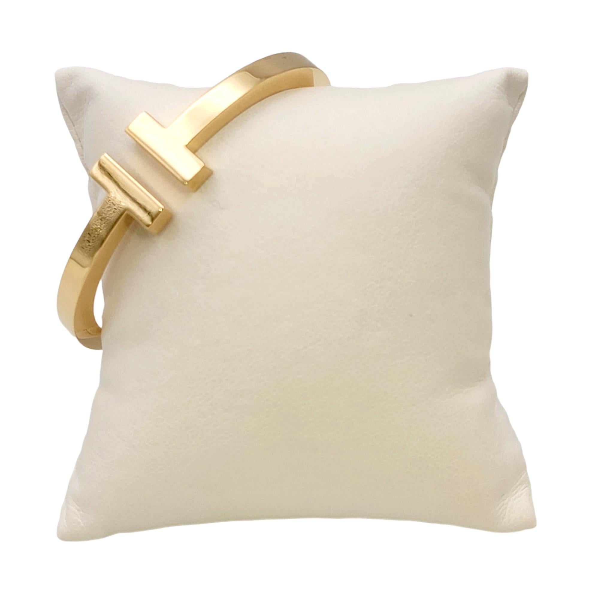 Tiffany & Co. T Collection Square Hinged Bangle Bracelet in 18 Karat Yellow Gold 3