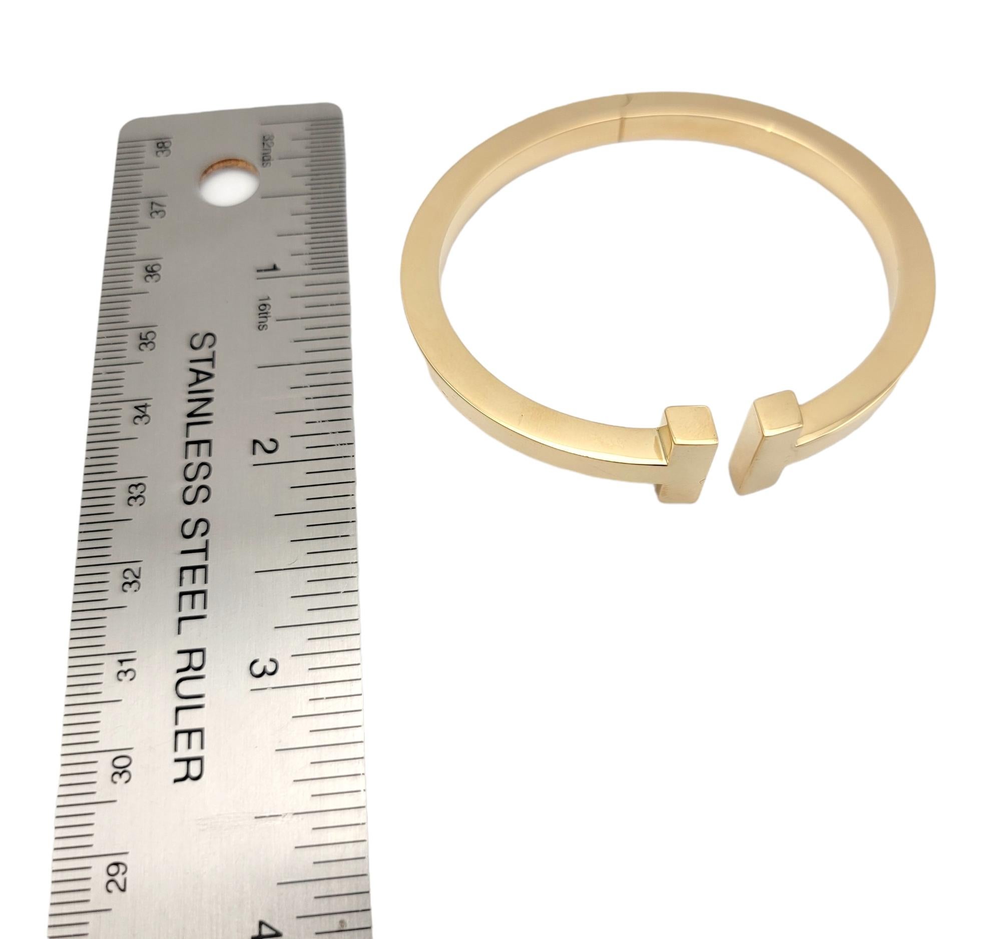 Tiffany & Co. T Collection Square Hinged Bangle Bracelet in 18 Karat Yellow Gold 5