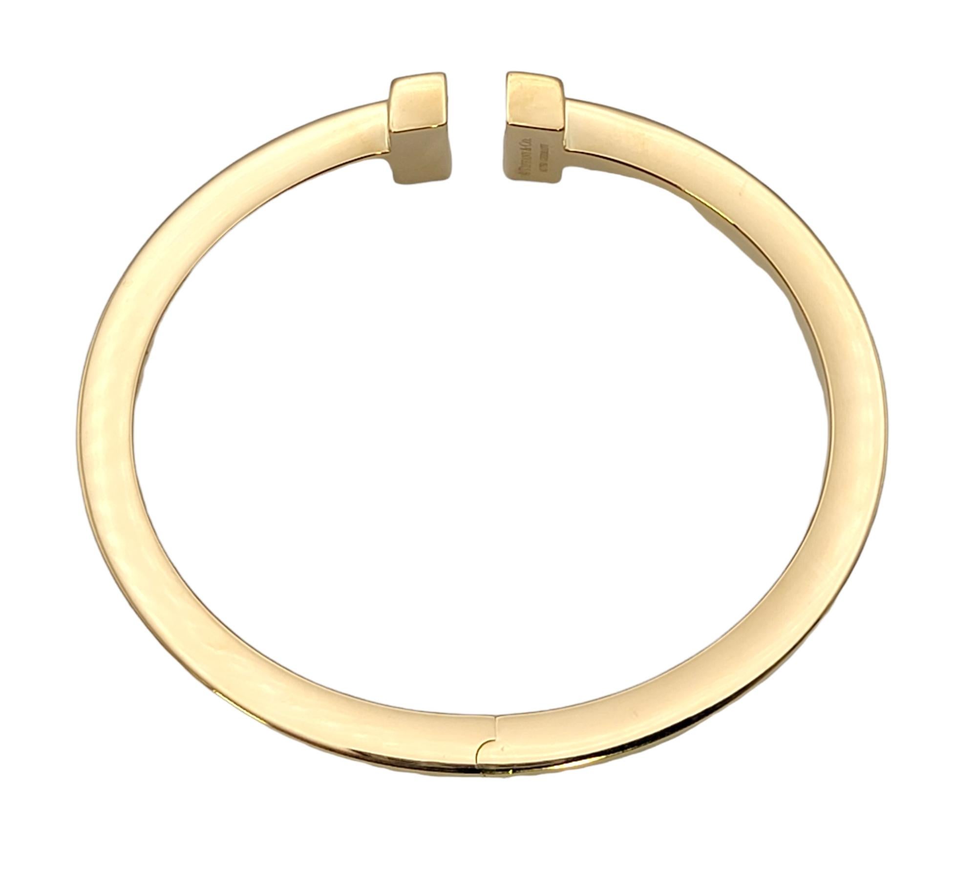 Contemporary Tiffany & Co. T Collection Square Hinged Bangle Bracelet in 18 Karat Yellow Gold