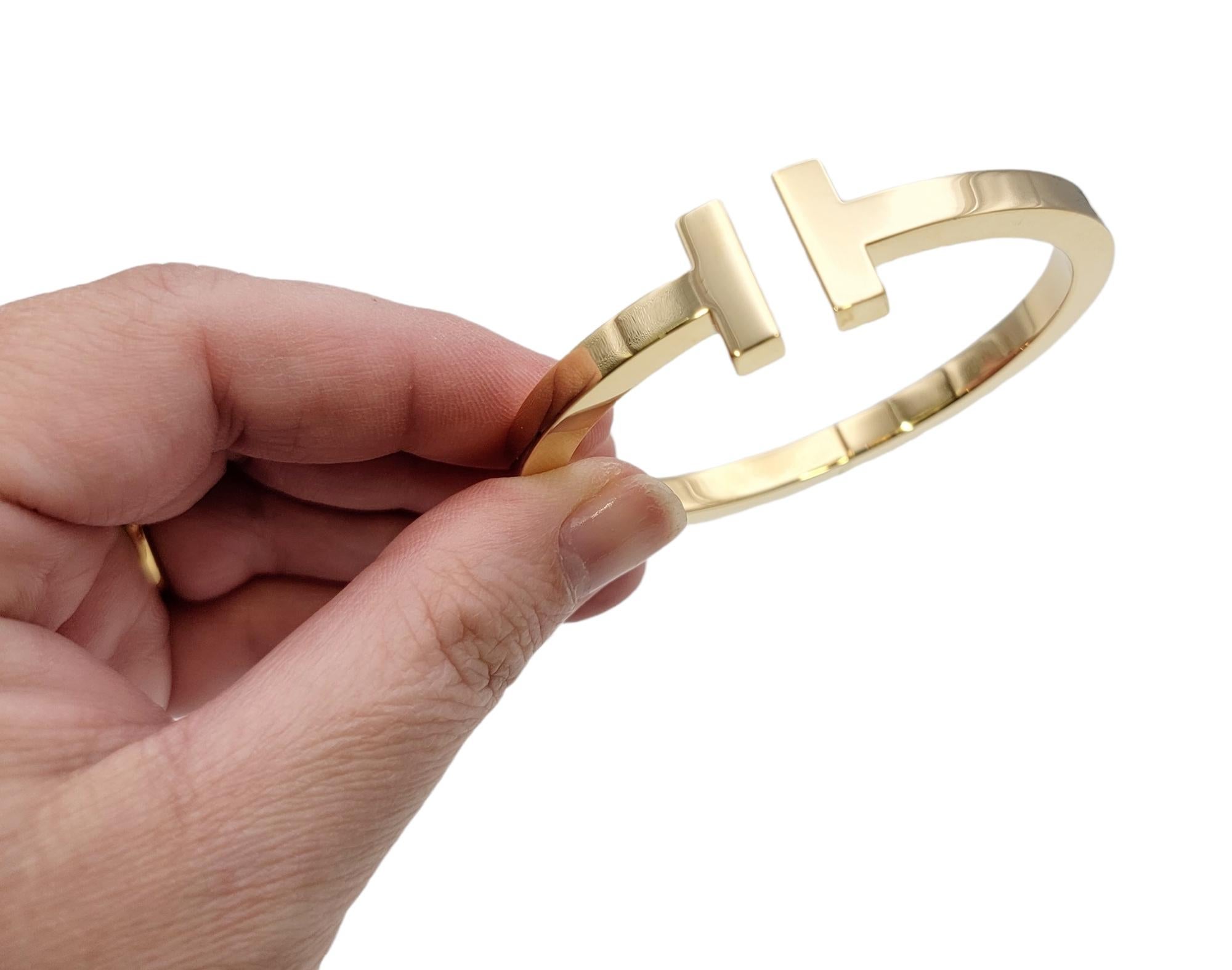 Tiffany & Co. T Collection Square Hinged Bangle Bracelet in 18 Karat Yellow Gold 1