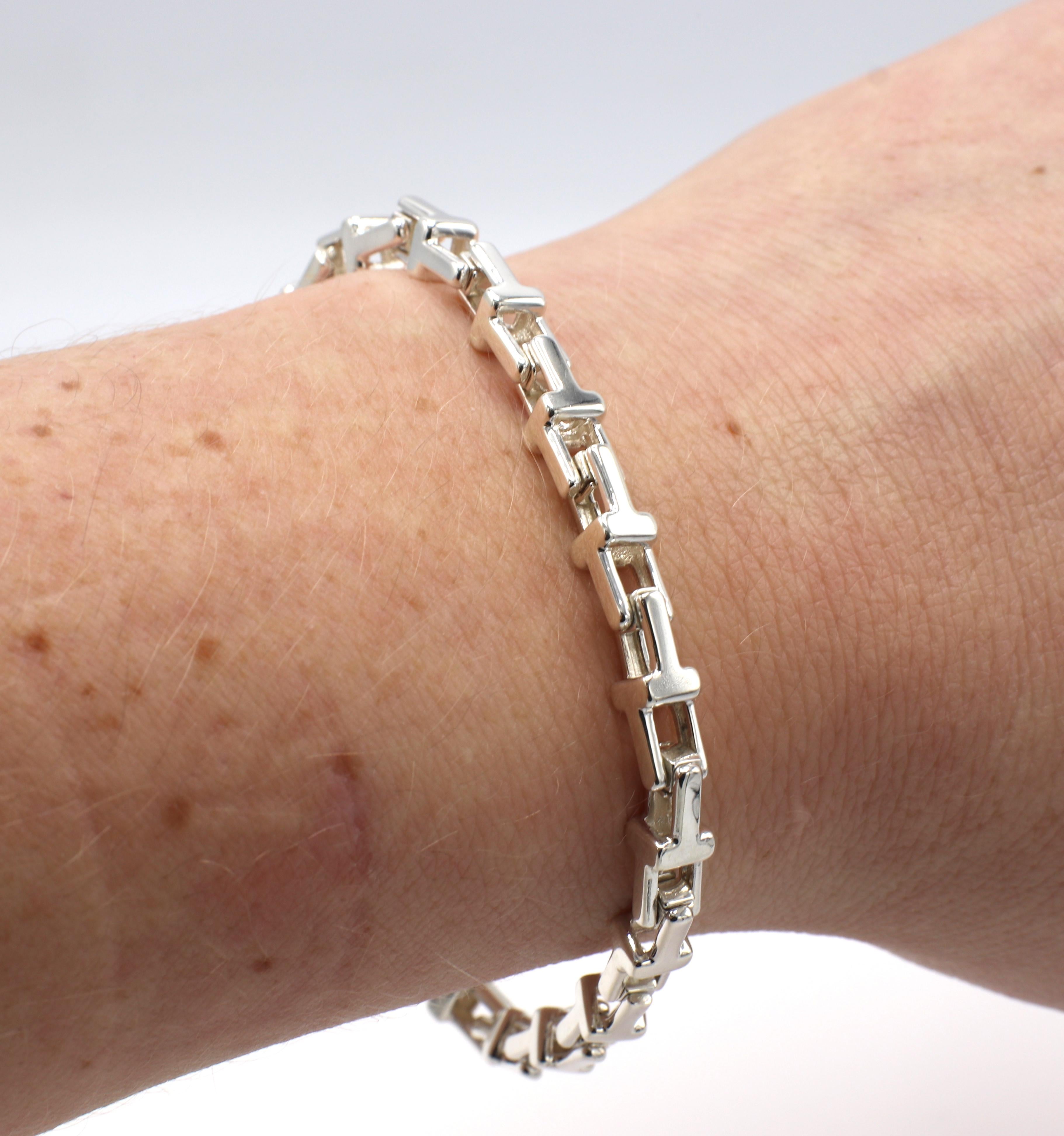 Modern Tiffany & Co. T Collection T Chain Link Sterling Silver Bracelet