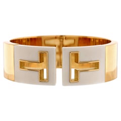 Tiffany & Co. T Cut-Out Cuff Bracelet 18k Yellow Gold and Ceramic