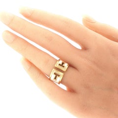 Tiffany & Co. T-förmiger Ring aus weißer Keramik mit 18-karätigem Gelbgold, breiter Ring, Ringgröße 6