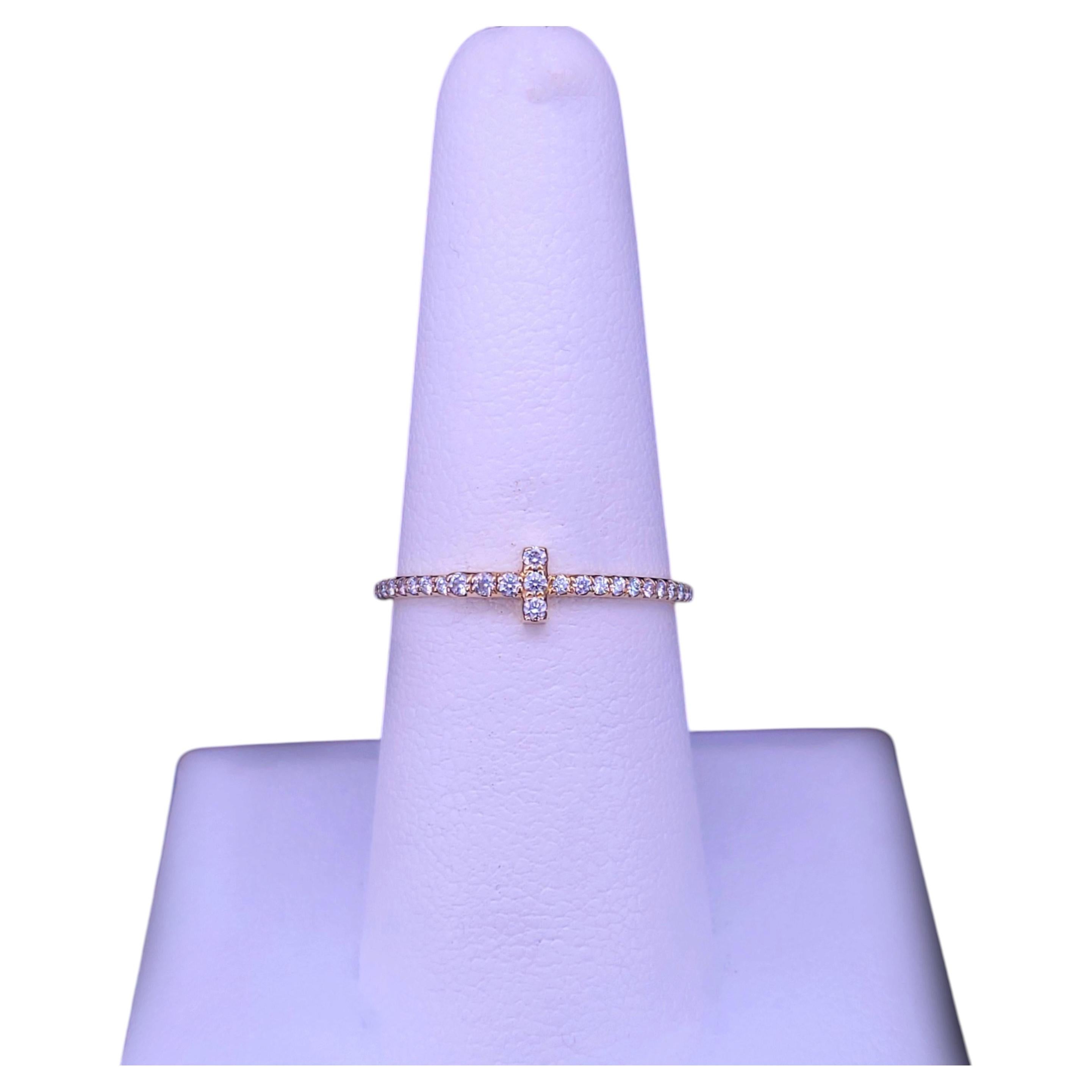Tiffany & Co T Diamond Wire Band Ring in 18K Yellow Gold