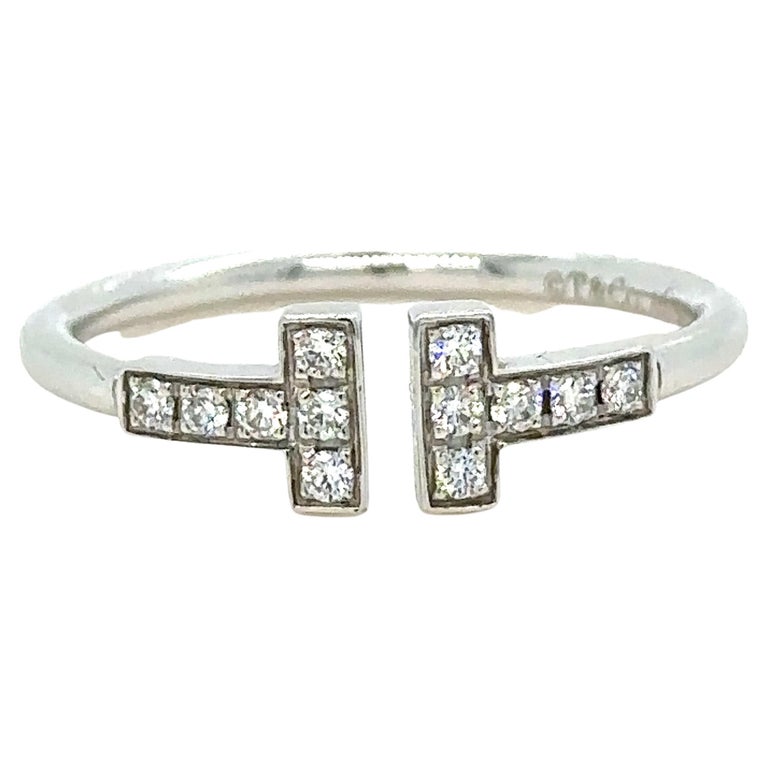 Tiffany and Co T Diamond Wire Ring 0.13ct For Sale at 1stDibs