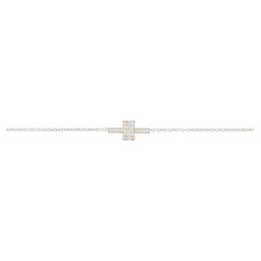 Tiffany & Co. T Double Chain Bracelet 18K White Gold and Diamonds Small