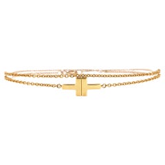 Tiffany & Co. T Double Chain Bracelet 18k Yellow Gold