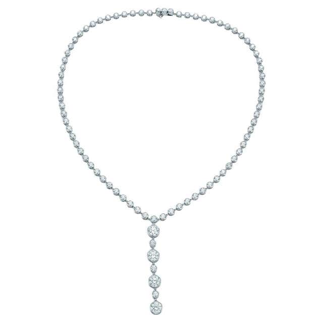 Tiffany and Co Victoria Graduated Marque Shape Diamond Platinum ...