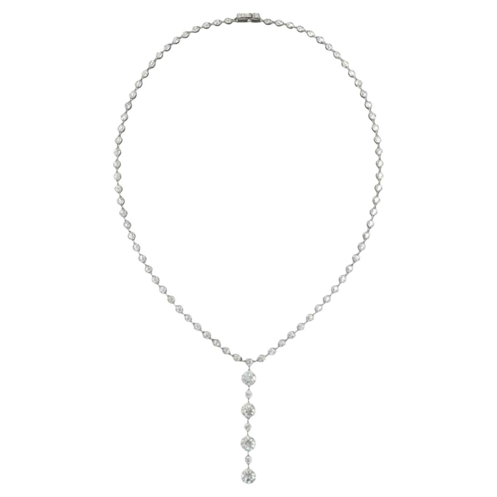 Tiffany & Co. Collana in platino con diamanti a goccia T