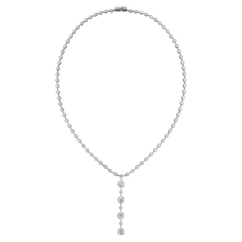 Tiffany & Co. T-Drop Diamond Platinum Necklace
