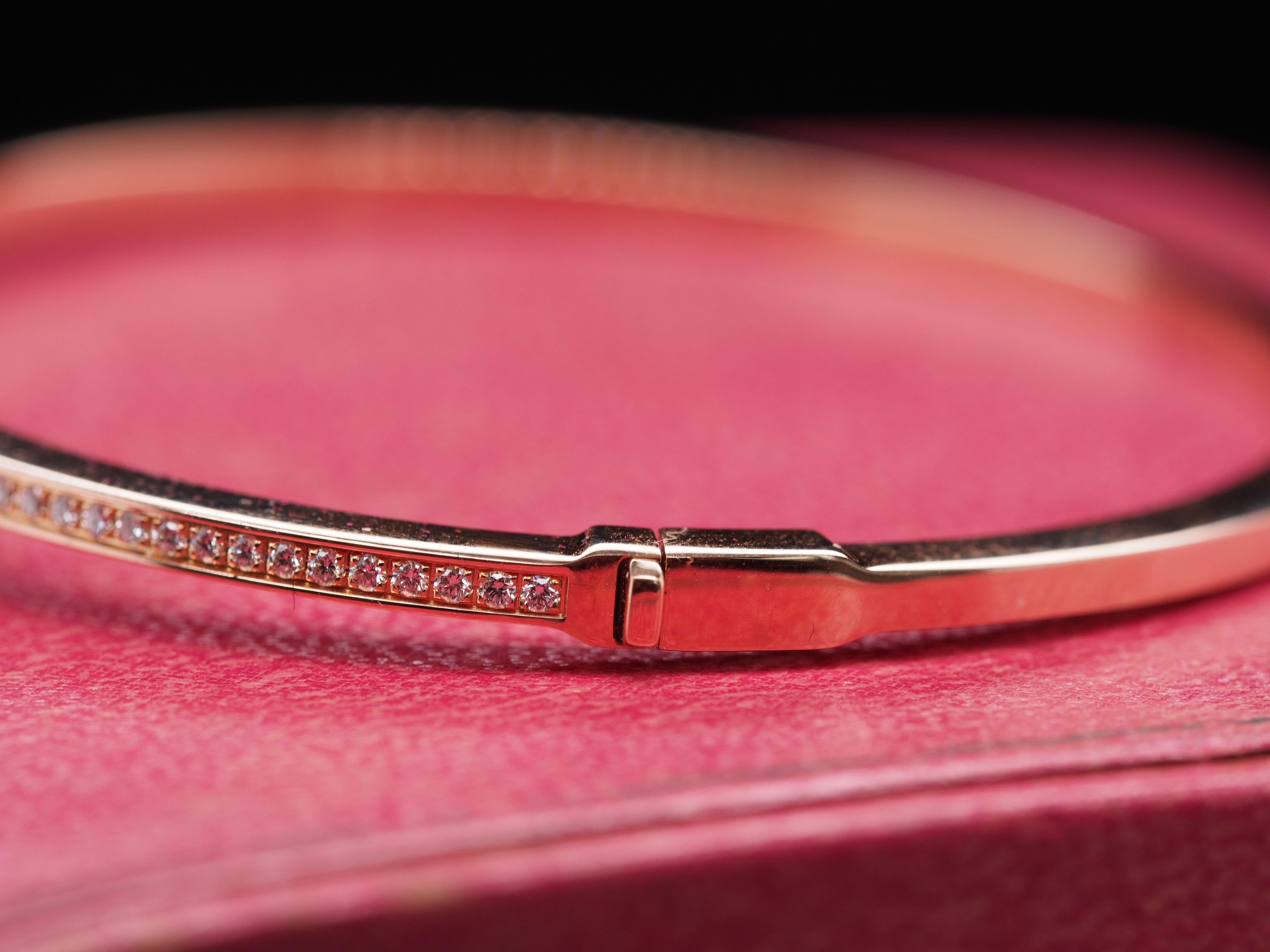 Tiffany & Co. T Gold-Diamant-Armreif mit Scharnier aus 18 Karat Roségold 4