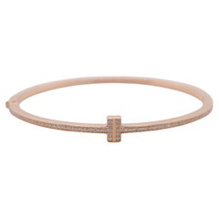 Tiffany & Co. T Gold-Diamant-Armreif mit Scharnier aus 18 Karat Roségold