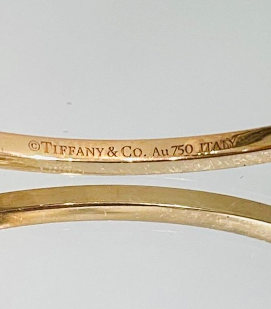 Tiffany & Co  'T' Hinged Bangle In 18k Rose Gold & Diamond In Excellent Condition In London, GB