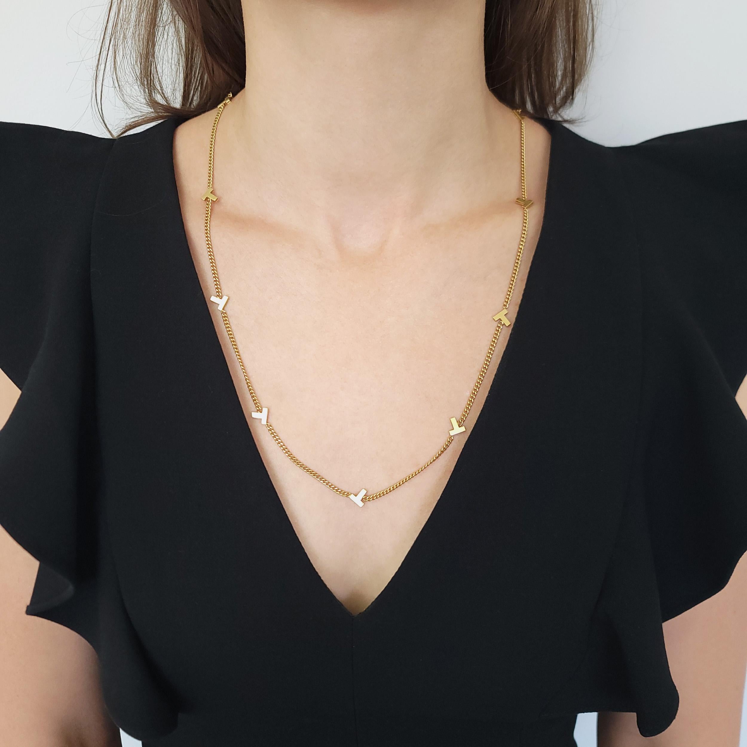 Artist Tiffany & Co. 'T' Long Chain Necklace For Sale