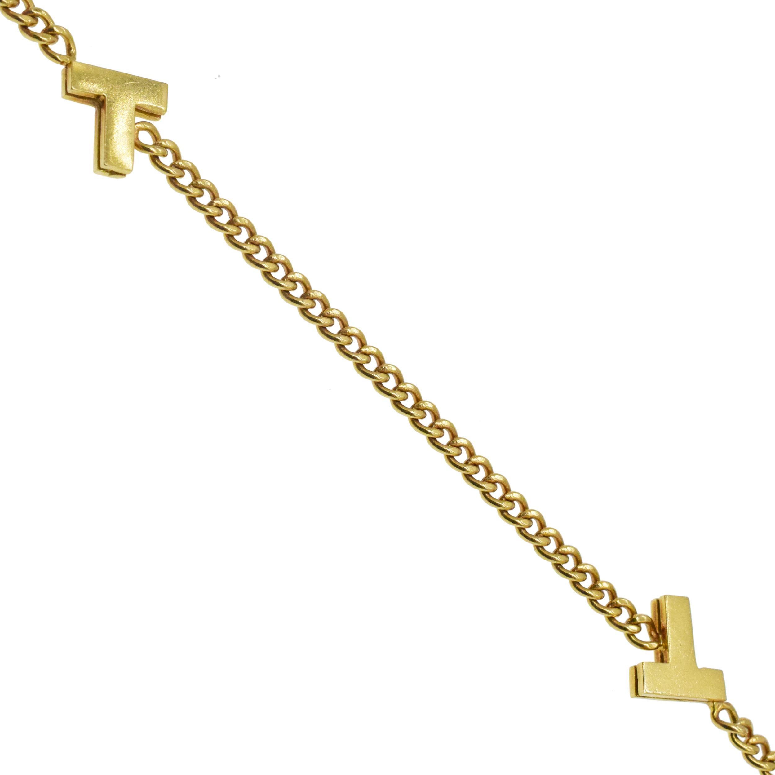 Women's or Men's Tiffany & Co. 'T' Long Chain Necklace For Sale